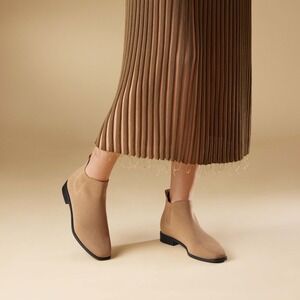 VIVAIA‎ Water-Repellent Square-Toe Ankle Boots Neutral Tan, Modern EU/41.5 US/10